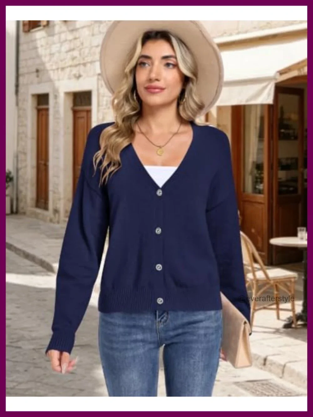 Women's Cropped V-Neck Cardigan Lightweight Knit Sweater